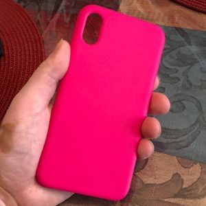 Magenta pink silicon iPhone X case